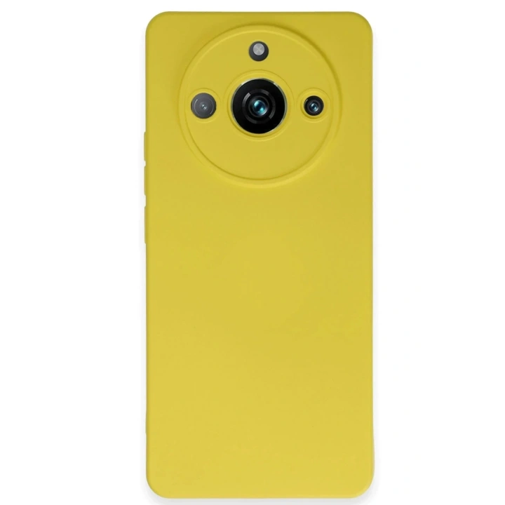 Mey İthalat®  Realme 11 Pro Kılıf Nano içi Kadife Silikon - Sarı
