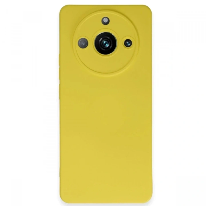 Mey İthalat®  Realme 11 Pro Kılıf Nano içi Kadife Silikon - Sarı