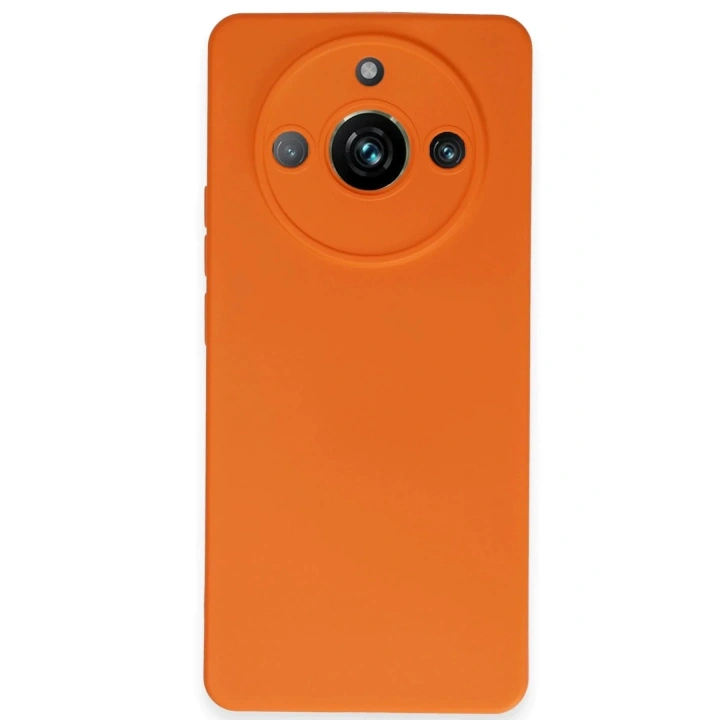 Mey İthalat®  Realme 11 Pro Kılıf Nano içi Kadife Silikon - Turuncu