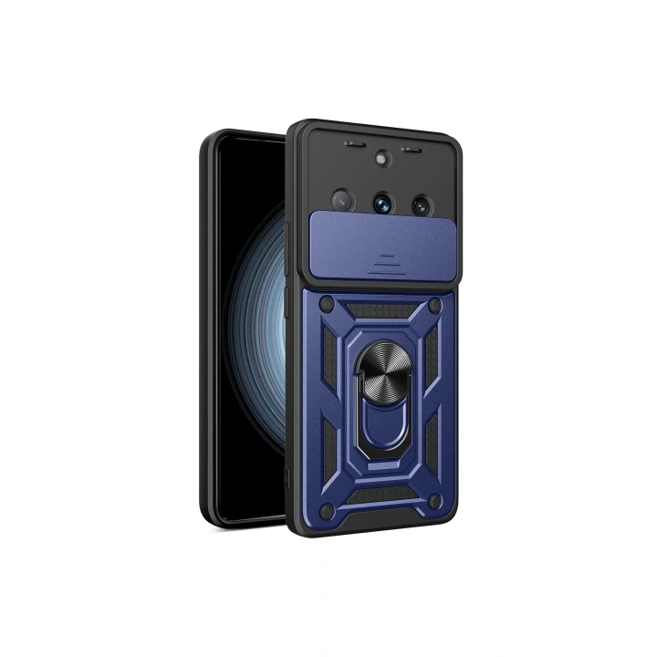 Mey İthalat®  Realme 11 Pro Kılıf Pars Lens Yüzüklü Silikon - Lacivert