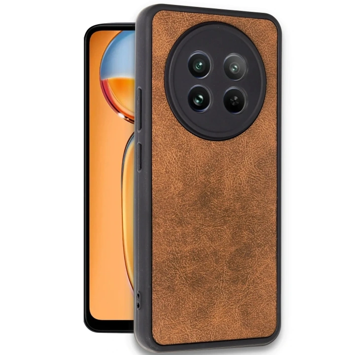 Mey İthalat®  Realme 12 5G Kılıf Aras Deri Kapak - Taba