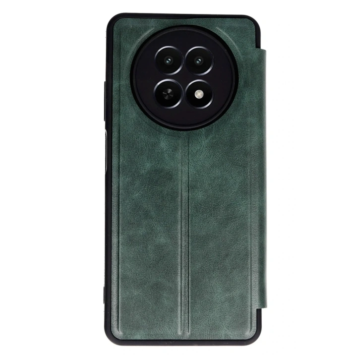 Mey İthalat®  Realme 12 5G Kılıf Flip Cover - Koyu Yeşil