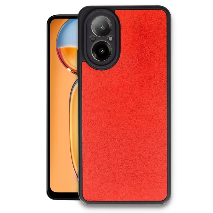Mey İthalat®  Realme 12 Lite Kılıf Aras Deri Kapak - Kırmızı
