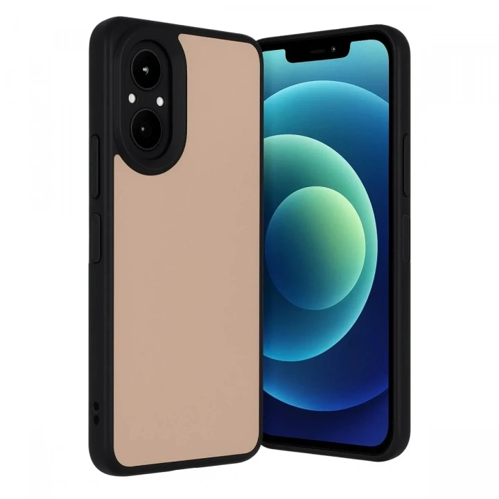 Mey İthalat®  Realme 12 Lite Kılıf Aras Deri Kapak - Pudra