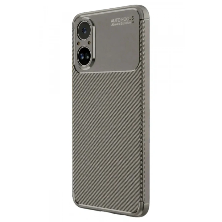 Mey İthalat®  Realme 12 Lite Kılıf Auto Focus Karbon Kapak - Gri