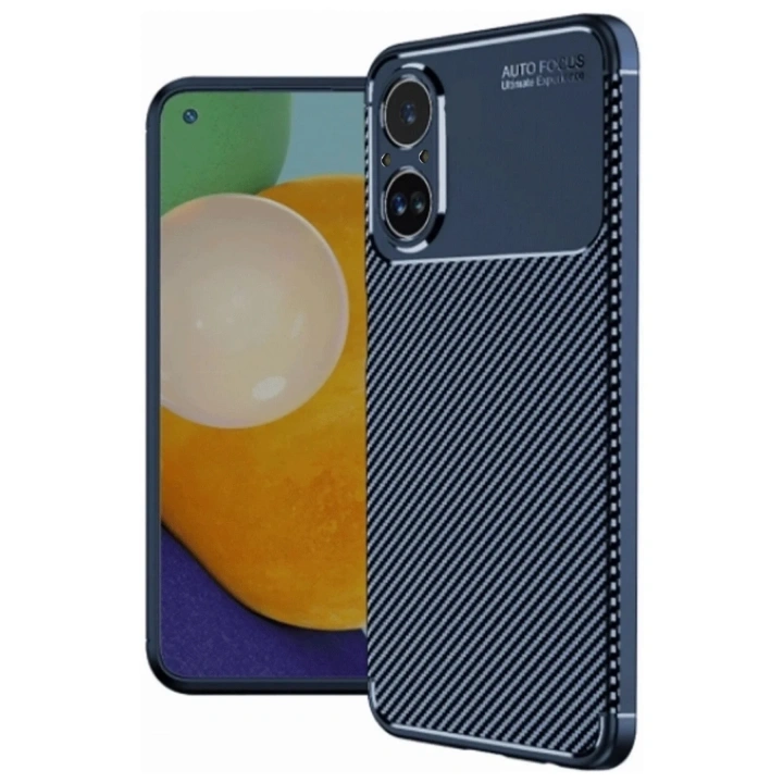 Mey İthalat®  Realme 12 Lite Kılıf Auto Focus Karbon Kapak - Lacivert