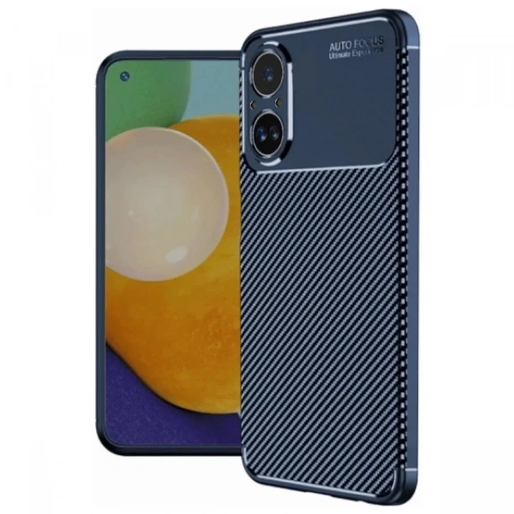 Mey İthalat®  Realme 12 Lite Kılıf Auto Focus Karbon Kapak - Lacivert