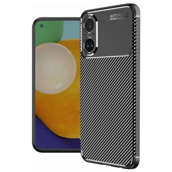 Mey İthalat®  Realme 12 Lite Kılıf Auto Focus Karbon Kapak - Siyah
