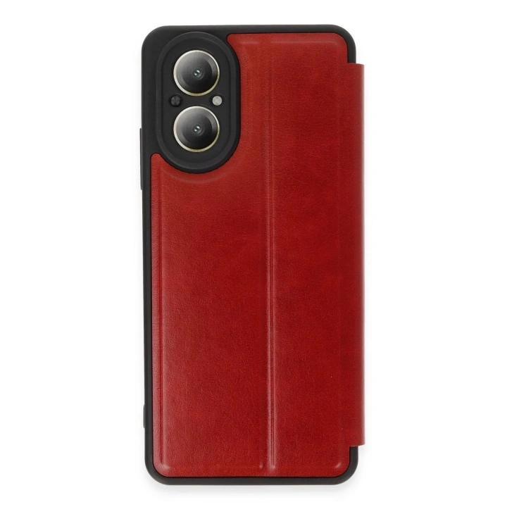 Mey İthalat®  Realme 12 Lite Kılıf Flip Cover - Kırmızı