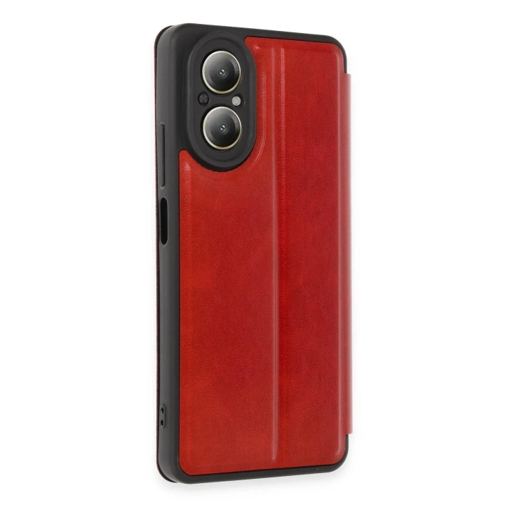 Mey İthalat®  Realme 12 Lite Kılıf Flip Cover - Kırmızı