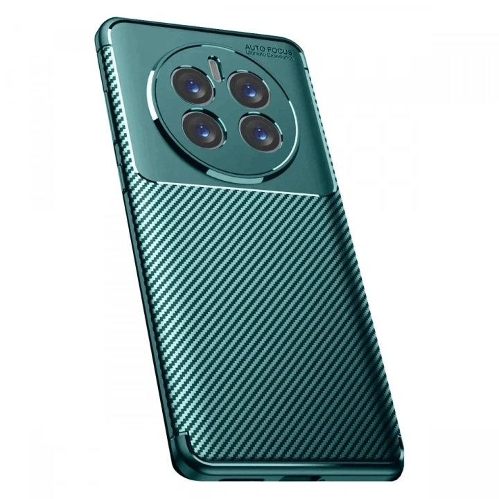 Mey İthalat®  Realme 12 Pro Plus Kılıf Auto Focus Karbon Kapak - Koyu Yeşil