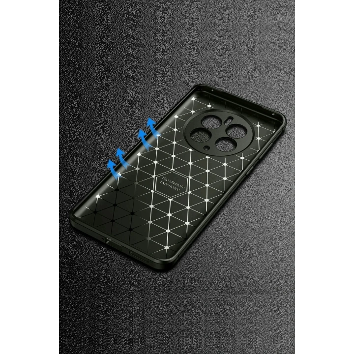 Mey İthalat®  Realme 12 Pro Plus Kılıf Auto Focus Karbon Kapak - Siyah