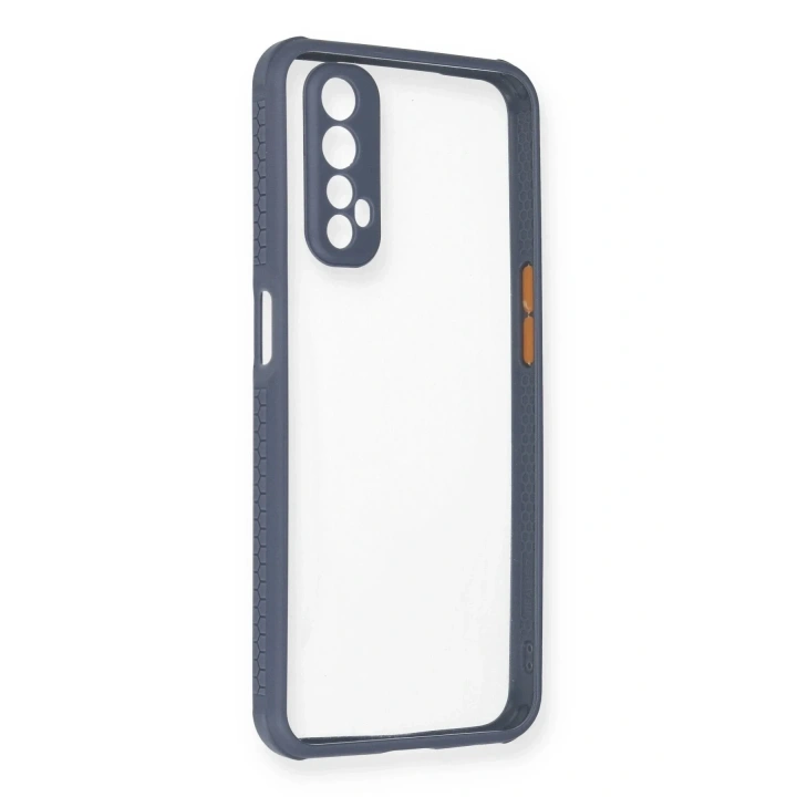 Mey İthalat®  Realme 7 Kılıf Miami Şeffaf Silikon - Gri