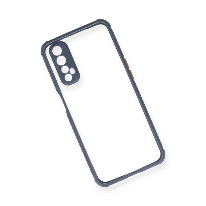 Mey İthalat®  Realme 7 Kılıf Miami Şeffaf Silikon - Gri