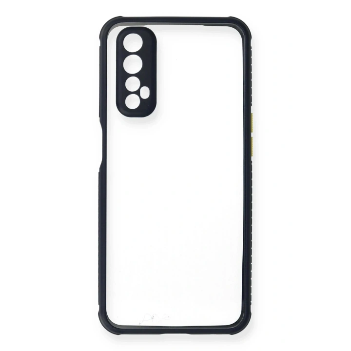 Mey İthalat®  Realme 7 Kılıf Miami Şeffaf Silikon - Lacivert