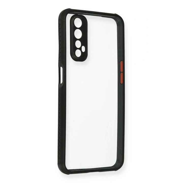 Mey İthalat®  Realme 7 Kılıf Miami Şeffaf Silikon - Siyah