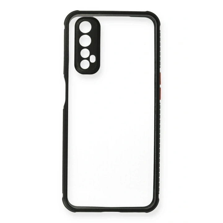 Mey İthalat®  Realme 7 Kılıf Miami Şeffaf Silikon - Siyah