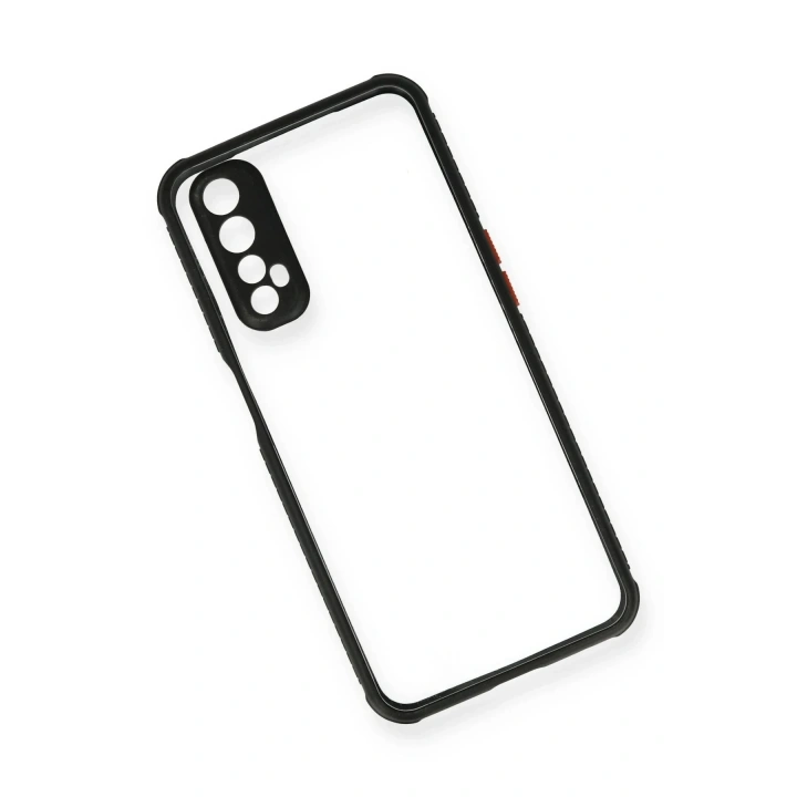 Mey İthalat®  Realme 7 Kılıf Miami Şeffaf Silikon - Siyah