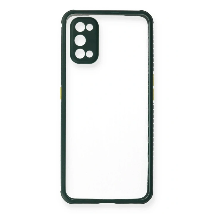 Mey İthalat®  Realme 7 Pro Kılıf Miami Şeffaf Silikon - Koyu Yeşil