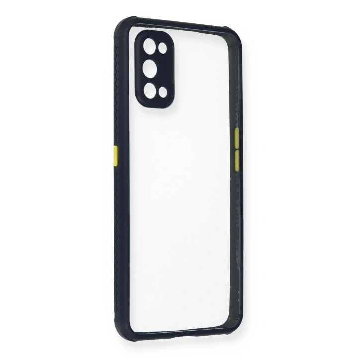 Mey İthalat®  Realme 7 Pro Kılıf Miami Şeffaf Silikon - Lacivert