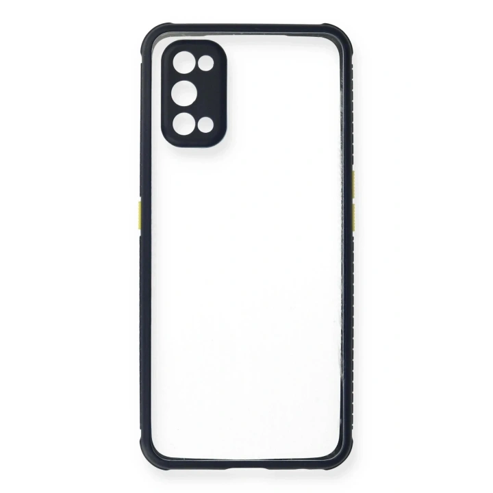 Mey İthalat®  Realme 7 Pro Kılıf Miami Şeffaf Silikon - Lacivert