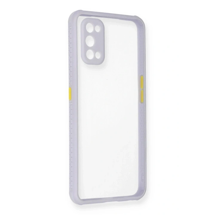 Mey İthalat®  Realme 7 Pro Kılıf Miami Şeffaf Silikon - Lila