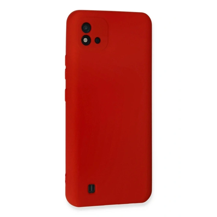 Mey İthalat®  Realme C11 2021 Kılıf Nano içi Kadife Silikon - Kırmızı