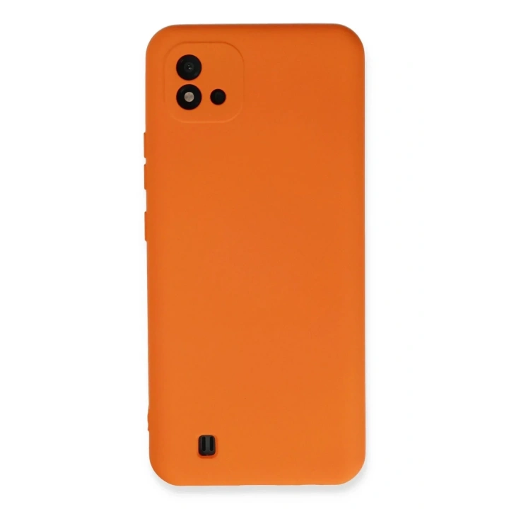 Mey İthalat®  Realme C11 2021 Kılıf Nano içi Kadife Silikon - Turuncu
