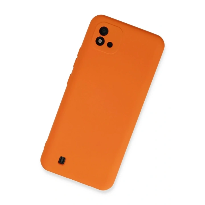 Mey İthalat®  Realme C11 2021 Kılıf Nano içi Kadife Silikon - Turuncu