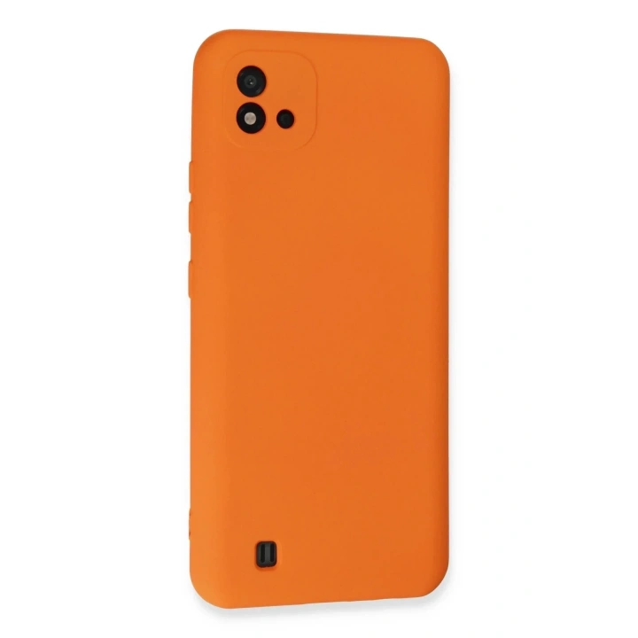 Mey İthalat®  Realme C11 2021 Kılıf Nano içi Kadife Silikon - Turuncu