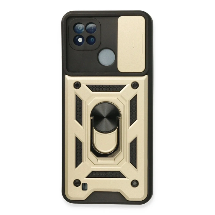 Mey İthalat®  Realme C11 2021 Kılıf Pars Lens Yüzüklü Silikon - Gold