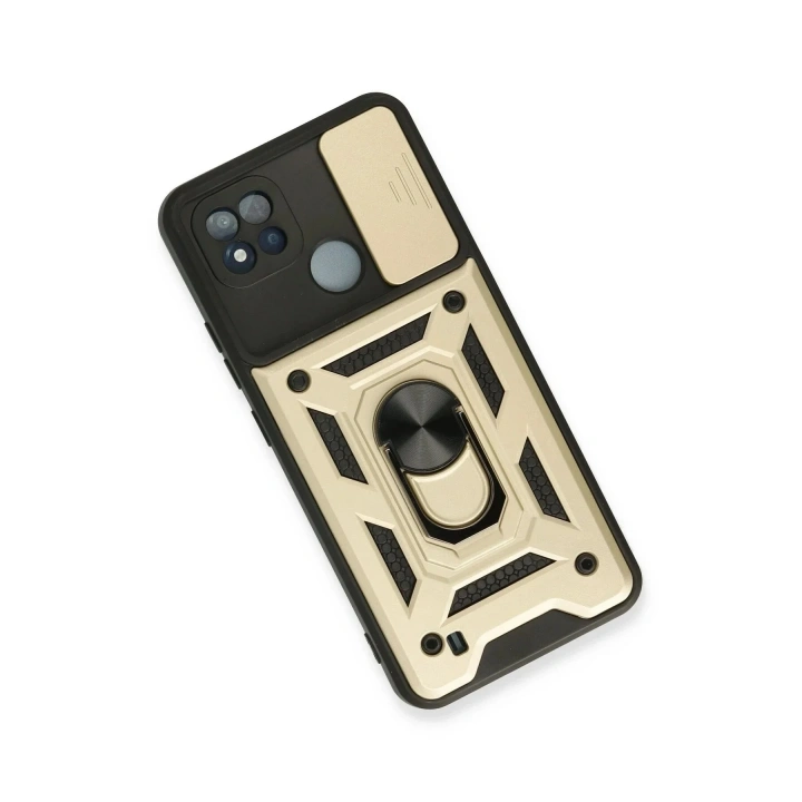 Mey İthalat®  Realme C11 2021 Kılıf Pars Lens Yüzüklü Silikon - Gold