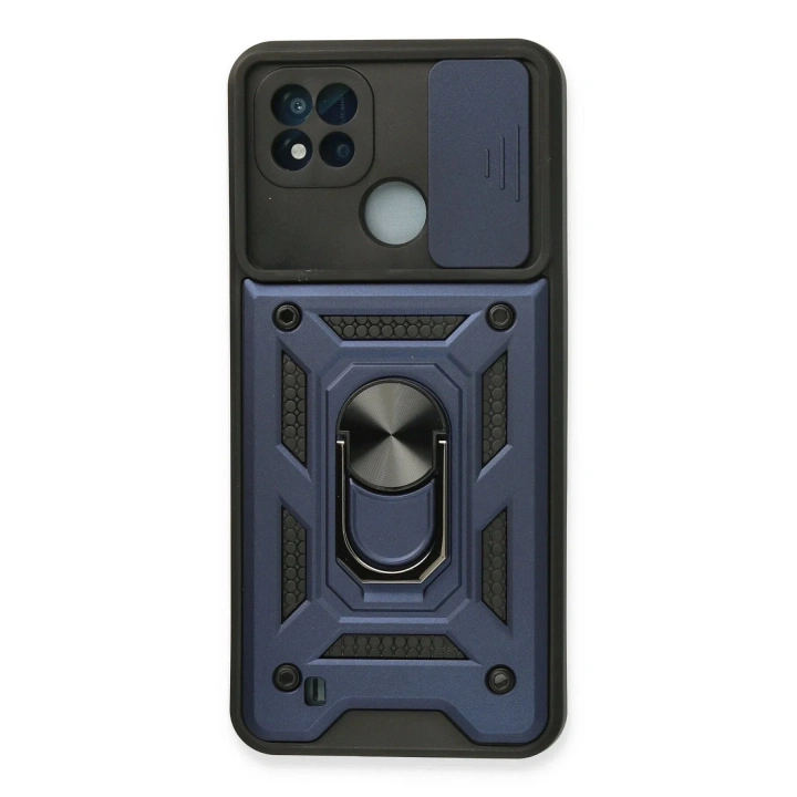 Mey İthalat®  Realme C11 2021 Kılıf Pars Lens Yüzüklü Silikon - Lacivert