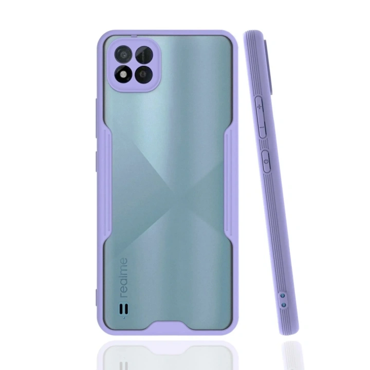 Mey İthalat®  Realme C11 2021 Kılıf Platin Silikon - Lila