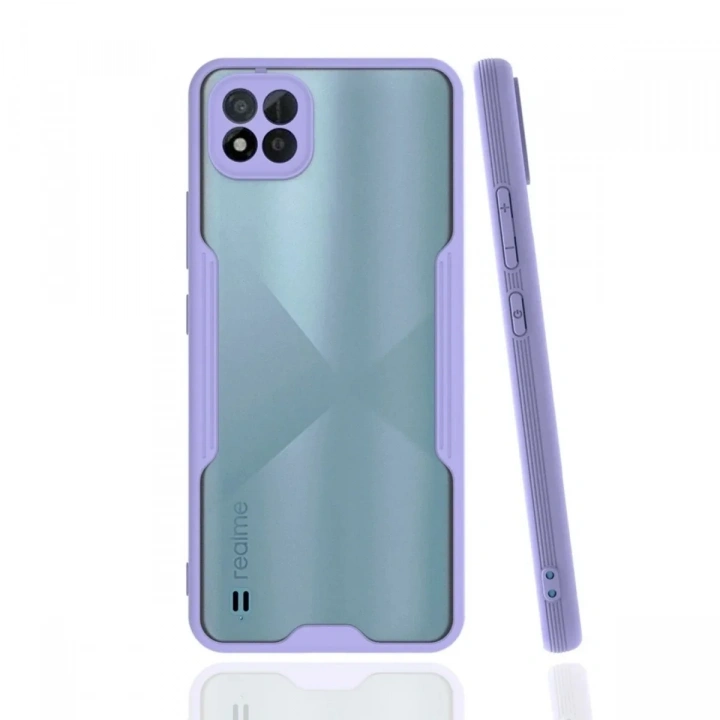 Mey İthalat®  Realme C11 2021 Kılıf Platin Silikon - Lila