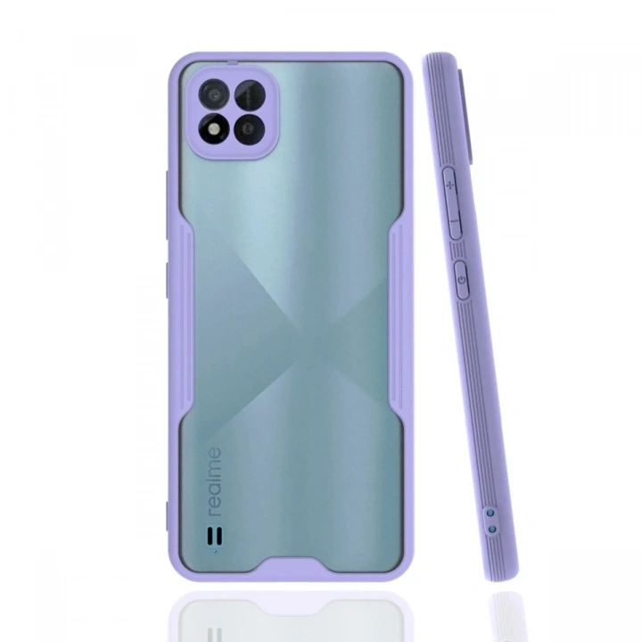 Mey İthalat®  Realme C11 2021 Kılıf Platin Silikon - Lila