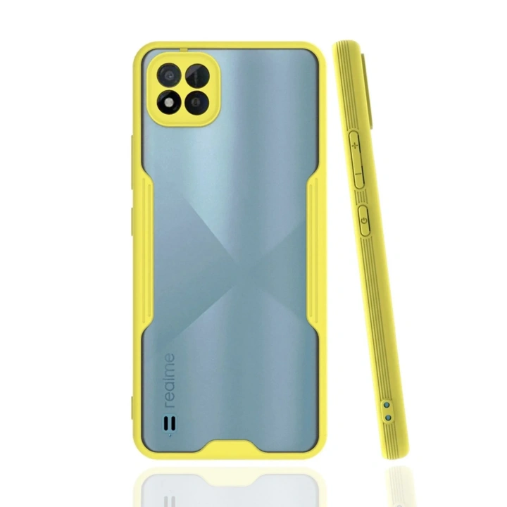 Mey İthalat®  Realme C11 2021 Kılıf Platin Silikon - Sarı