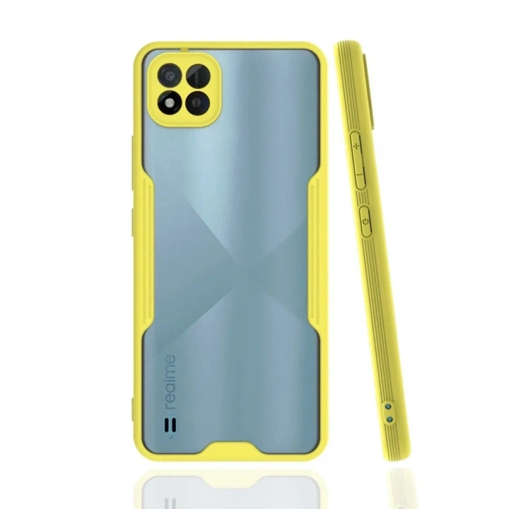 Mey İthalat®  Realme C11 2021 Kılıf Platin Silikon - Sarı
