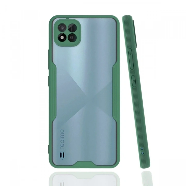 Mey İthalat®  Realme C11 2021 Kılıf Platin Silikon - Yeşil