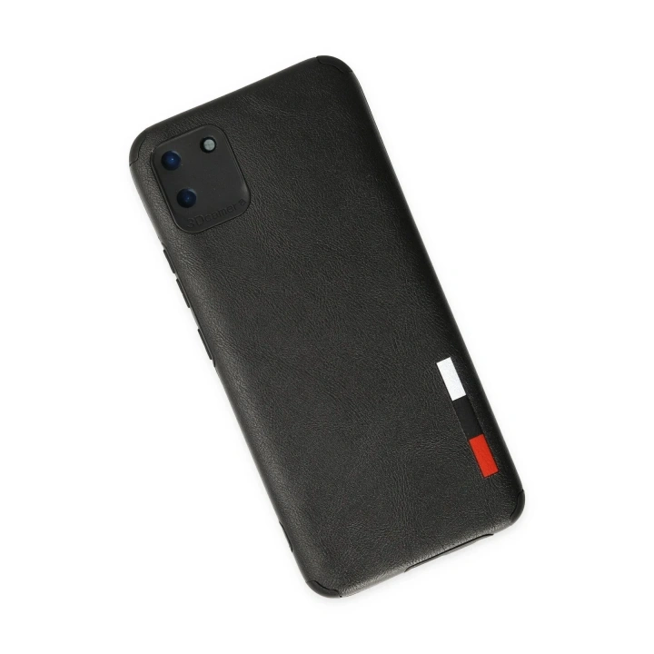 Mey İthalat®  Realme C11 Kılıf Loop Deri Silikon - Siyah