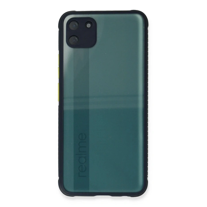 Mey İthalat®  Realme C11 Kılıf Miami Şeffaf Silikon - Lacivert