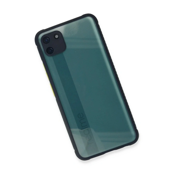 Mey İthalat®  Realme C11 Kılıf Miami Şeffaf Silikon - Lacivert