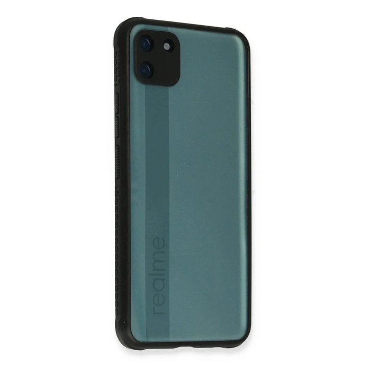 Mey İthalat®  Realme C11 Kılıf Miami Şeffaf Silikon - Siyah