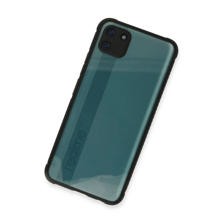 Mey İthalat®  Realme C11 Kılıf Miami Şeffaf Silikon - Siyah
