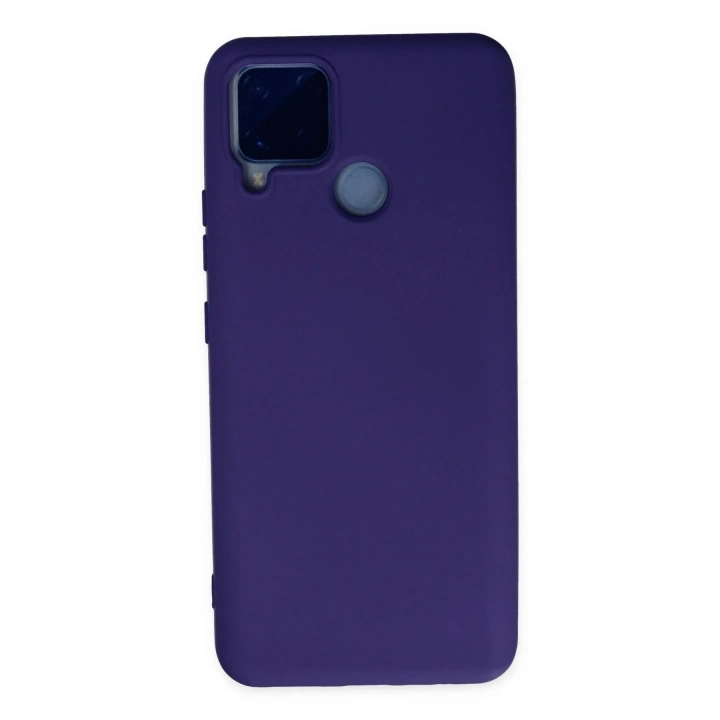Mey İthalat®  Realme C15 Kılıf Nano içi Kadife Silikon - Mor