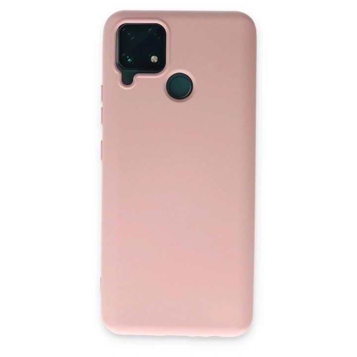 Mey İthalat®  Realme C15 Kılıf Nano içi Kadife Silikon - Pudra