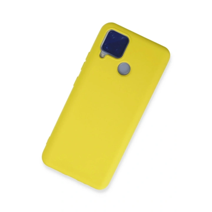 Mey İthalat®  Realme C15 Kılıf Nano içi Kadife Silikon - Sarı