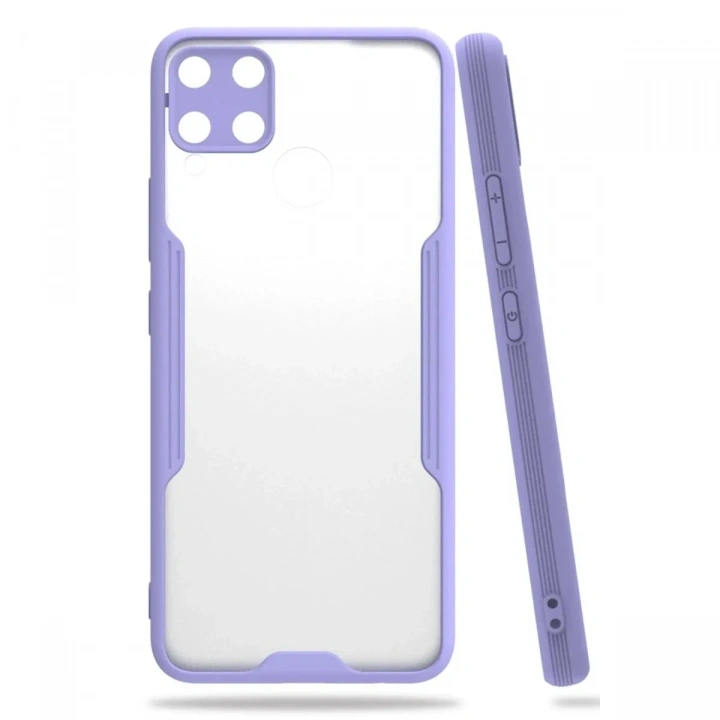 Mey İthalat®  Realme C15 Kılıf Platin Silikon - Lila