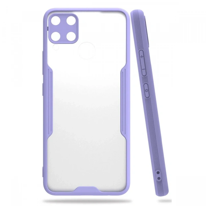 Mey İthalat®  Realme C15 Kılıf Platin Silikon - Lila