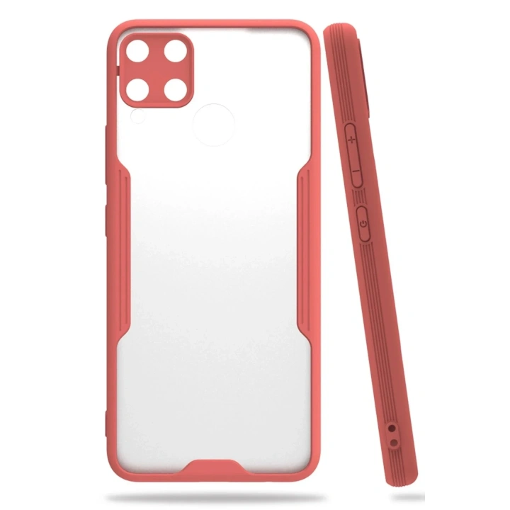 Mey İthalat®  Realme C15 Kılıf Platin Silikon - Pembe